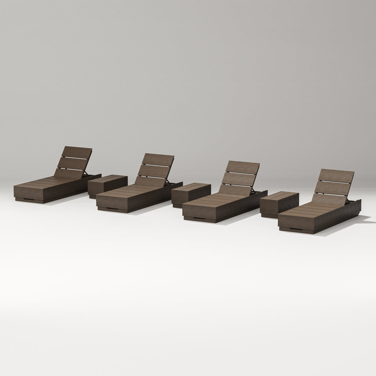 POLYWOOD PW Designer Series Elevate 7-Piece Chaise Lounge Set in Kona