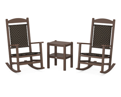 POLYWOOD Presidential Woven Rocker 3-Piece Set in Mahogany / Cahaba