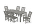 POLYWOOD Chinoiserie 7-Piece Parsons Dining Set in Slate Grey