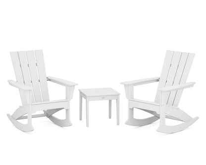 POLYWOOD Quattro 3-Piece Rocker Set in White