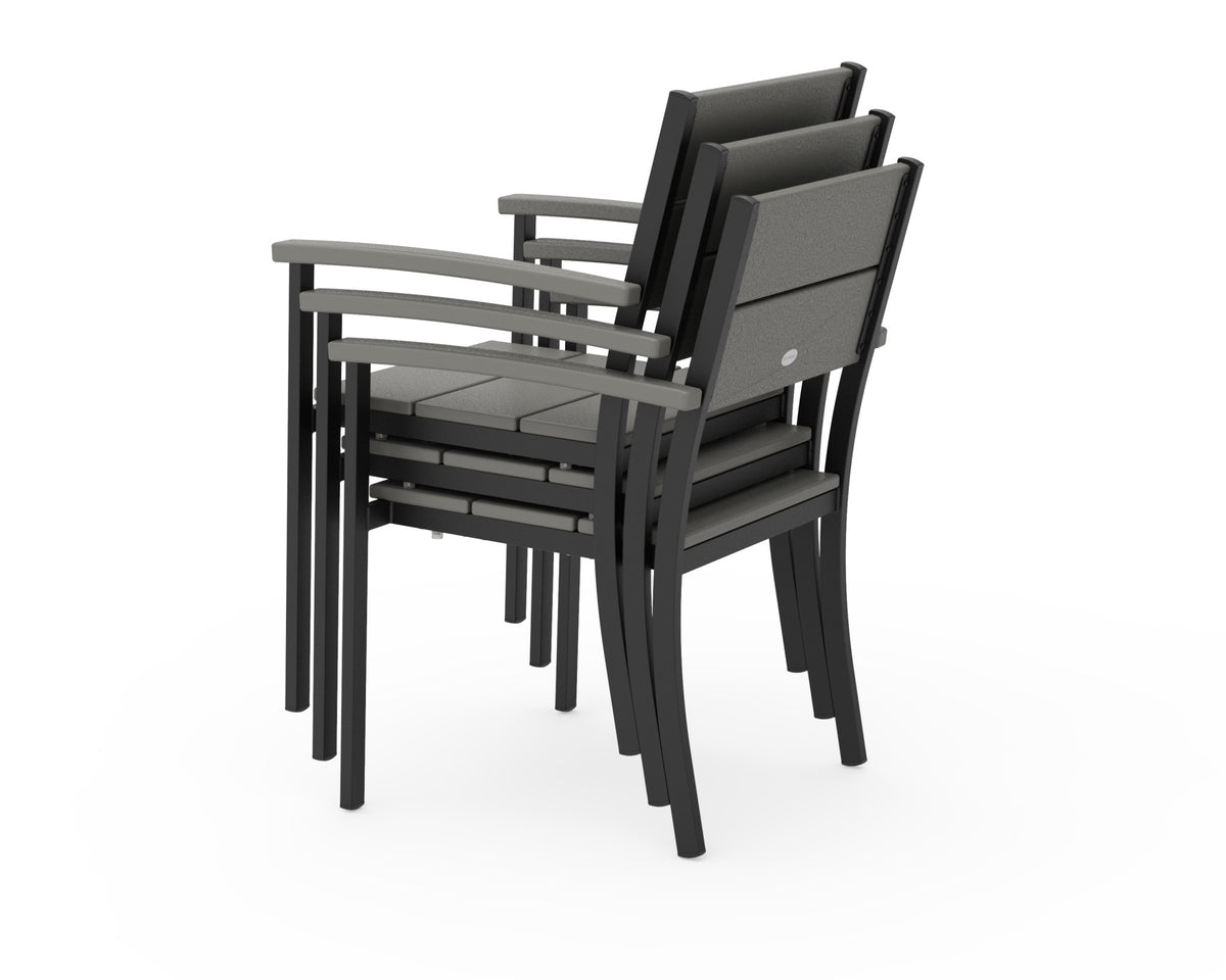 POLYWOOD Main Street Stacking Dining Arm Chair angle view
