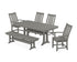 POLYWOOD Vineyard 6-Piece Dining Set with Trestle Legs in Slate Grey