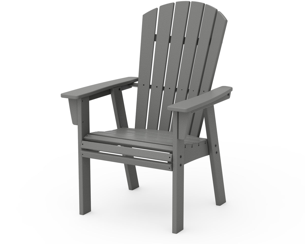 POLYWOOD Nautical Curveback Adirondack Dining Chair in Slate Grey