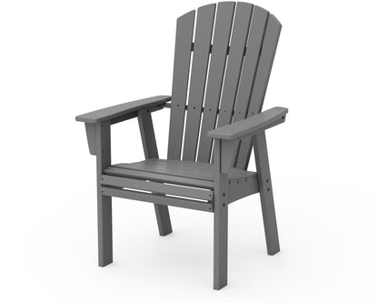 POLYWOOD Nautical Curveback Adirondack Dining Chair in Slate Grey