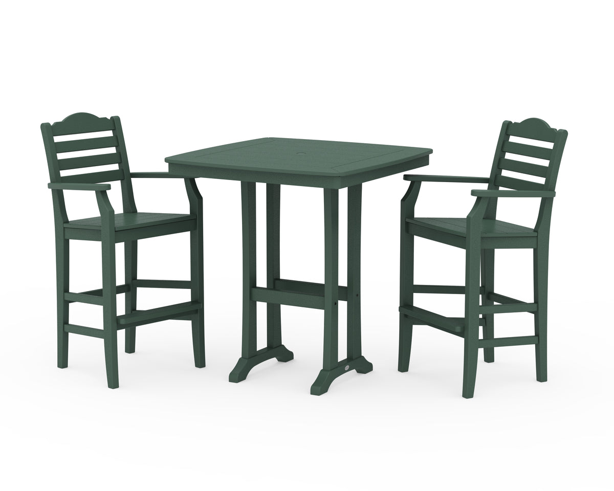 POLYWOOD Savannah 3-Piece Bar Set in Green