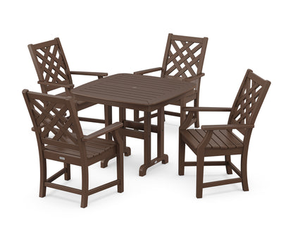 POLYWOOD Wovendale 5-Piece Dining Set in Mahogany