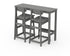 POLYWOOD Modern Studio Urban Bar Chair 3-Piece Balcony Set in Slate Grey