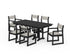 POLYWOOD EDGE Sling 7-Piece Farmhouse Dining Set in Black / Birch