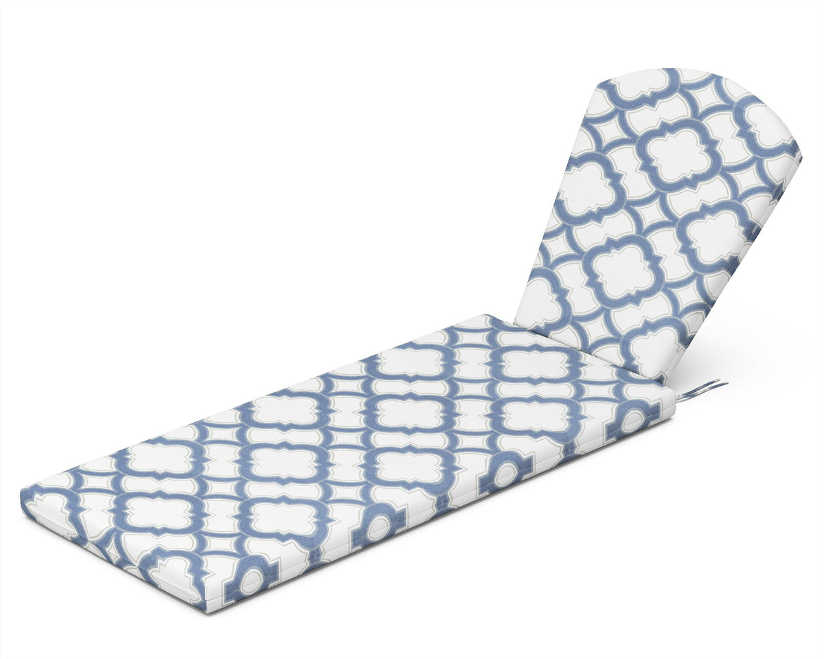 POLYWOOD Chaise Cushion in Trellis Sky Blue