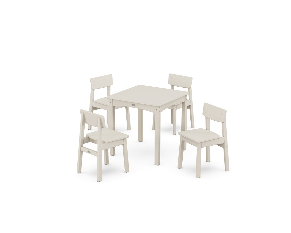 POLYWOOD Modern Studio Kids 5-Piece Dining Set in Sand