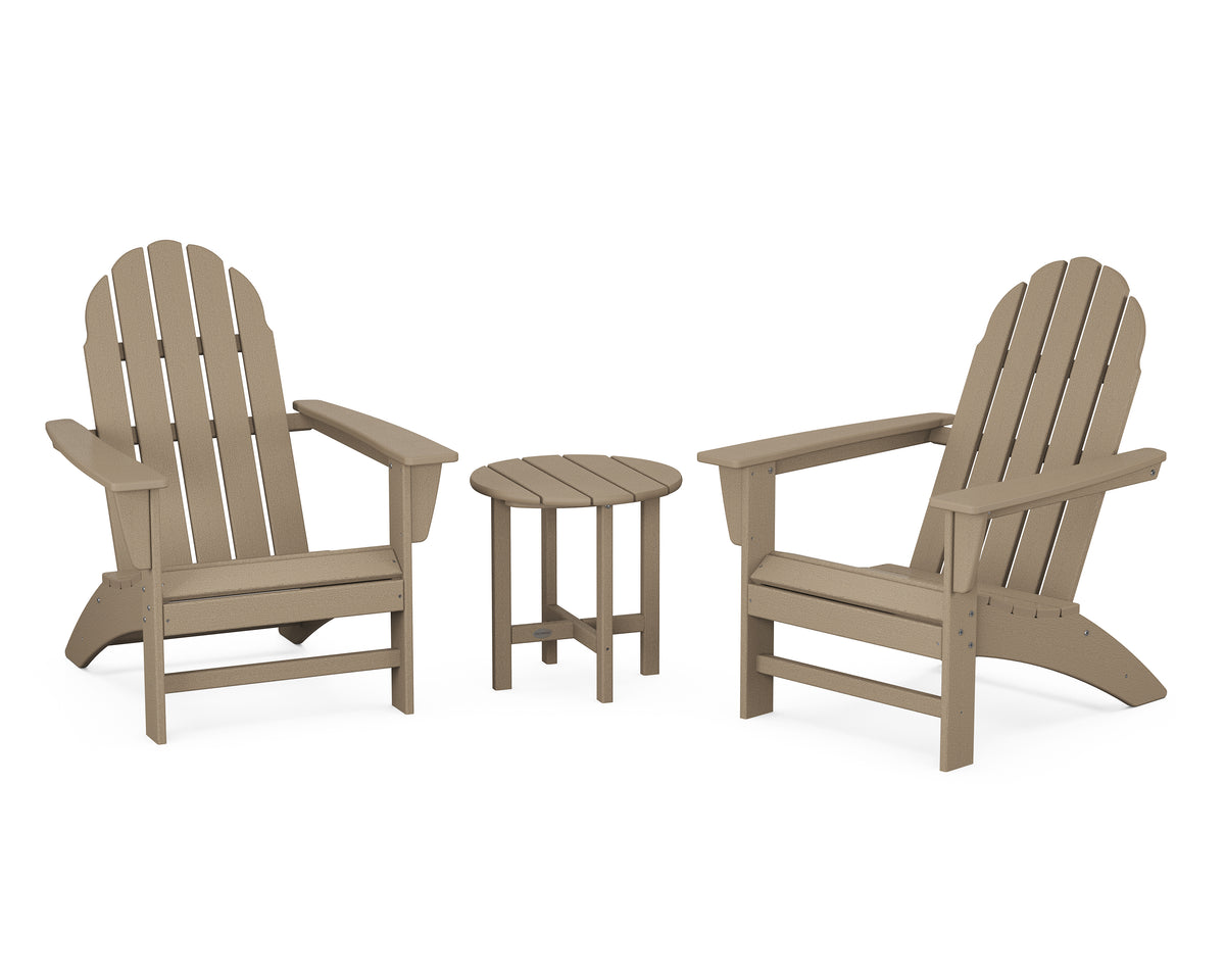 POLYWOOD Vineyard 3-Piece Adirondack Set in Vintage Sahara