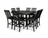 POLYWOOD Vineyard 9-Piece Nautical Trestle Bar Set in Black