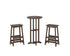 POLYWOOD Modern Studio Bar Stool 3-Piece Bistro Set in Mahogany