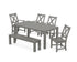 POLYWOOD Braxton 6-Piece Parsons Dining Set with Bench in Slate Grey