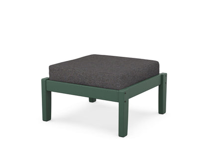 POLYWOOD Deep Seating Ottoman in Green / Ash Charcoal