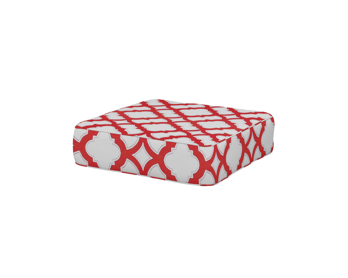 POLYWOOD Ateeva 4000 Ottoman Cushion in Trellis Crimson