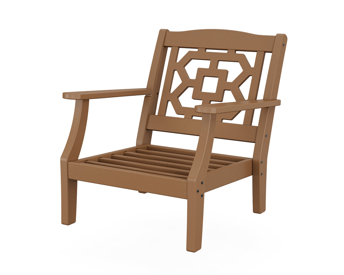 POLYWOOD Chinoiserie Deep Seating Chair Frame in Teak