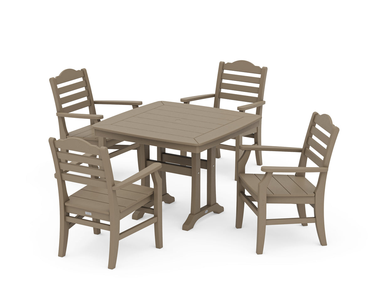 POLYWOOD Savannah 5-Piece Dining Set with Trestle Legs in Vintage Sahara