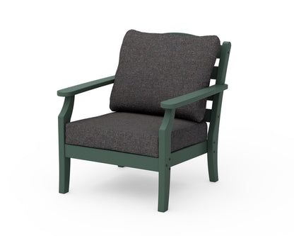 POLYWOOD Savannah Deep Seating Chair in Green / Ash Charcoal