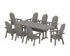 POLYWOOD Vineyard Curveback Adirondack 9-Piece Dining Set with Trestle Legs in Slate Grey
