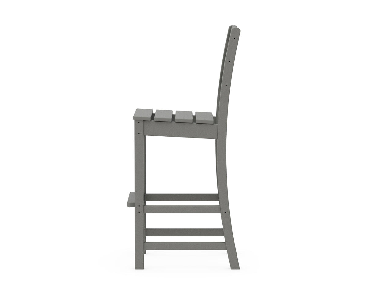 Angled view of the POLYWOOD Lakeside Bar Side Chair in Slate Grey (2)