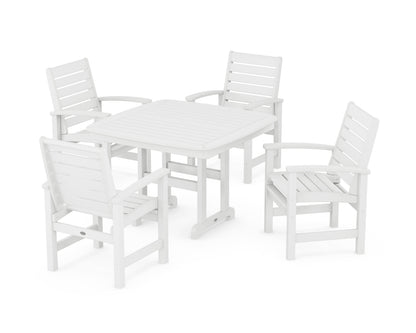 POLYWOOD Signature 5-Piece Dining Set - 44" Table in White