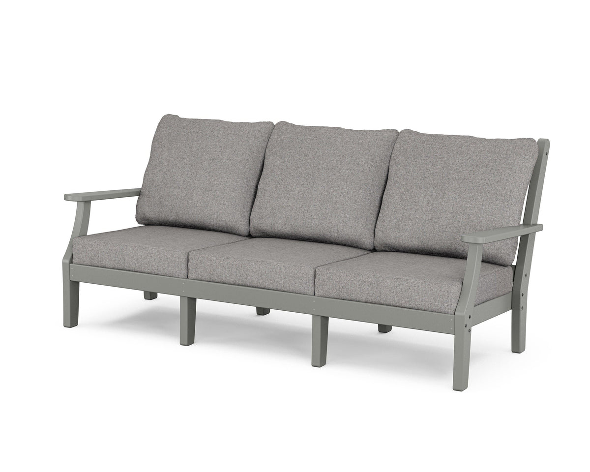 POLYWOOD Wovendale Deep Seating Sofa in Slate Grey / Grey Mist
