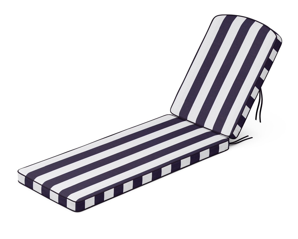 POLYWOOD Chinoiserie Chaise Cushion in Cabana Stripe Navy