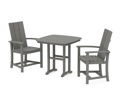 POLYWOOD Modern Adirondack 3-Piece Dining Set - 31" Table in Slate Grey