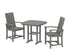 POLYWOOD Modern Adirondack 3-Piece Dining Set - 31" Table in Slate Grey