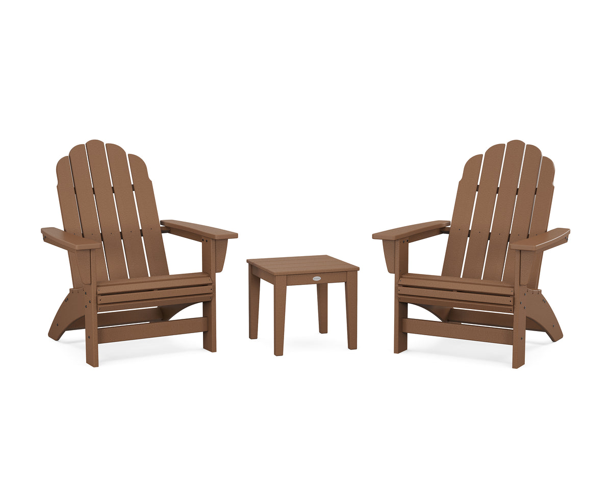 POLYWOOD 3-Piece Vineyard Grand Adirondack Set in Teak