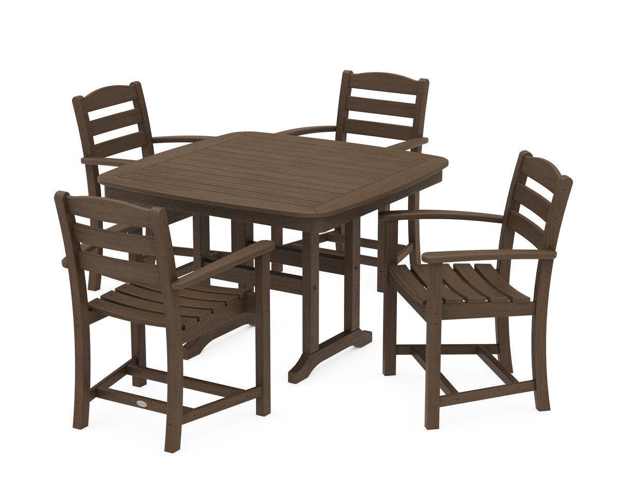 POLYWOOD La Casa Café 5-Piece Dining Set with Trestle Legs - 44" Table in Kona