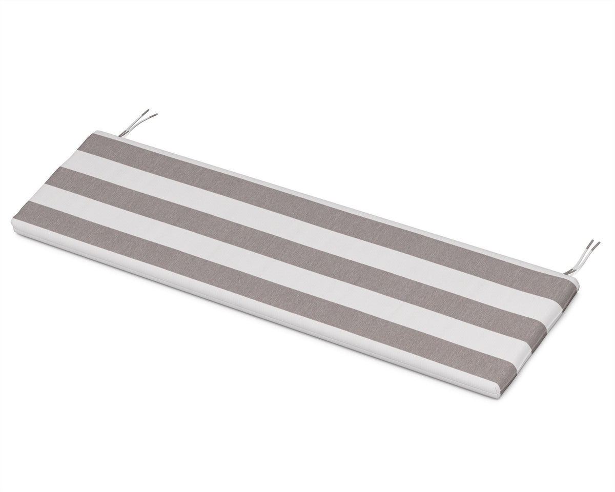 POLYWOOD Bench Seat Cushion - 17.25"D x 68.5"W x 2.5"H in Cabana Stripe Grey Mist