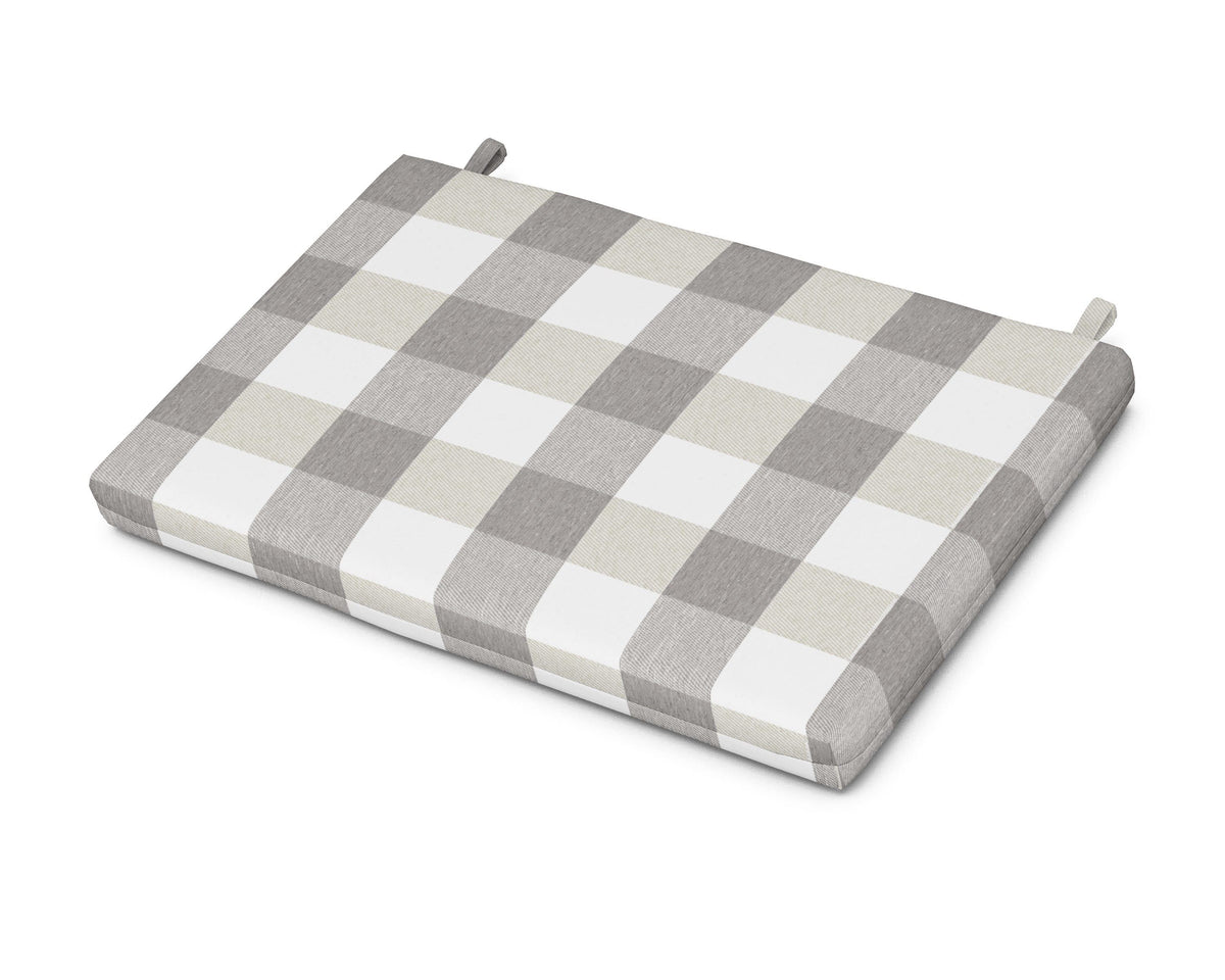 POLYWOOD Eastport Lounge Chair Cushion in Buffalo Plaid Grey Mist