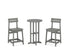 POLYWOOD Modern Studio Plaza 3-Piece Bistro Counter Set in Slate Grey