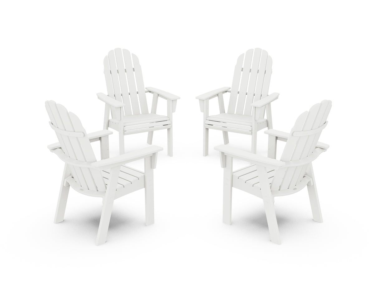 POLYWOOD Vineyard 4-Piece Curveback Upright Adirondack Conversation Set in Vintage White