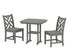 POLYWOOD Chippendale Side Chair 3-Piece Dining Set in Slate Grey