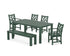 POLYWOOD Chippendale 6-Piece Parsons Dining Set with Bench with Chippendale Dining Side Chair in Green