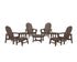 POLYWOOD Vineyard Grand Upright Adirondack 9-Piece Conversation Set in Mahogany