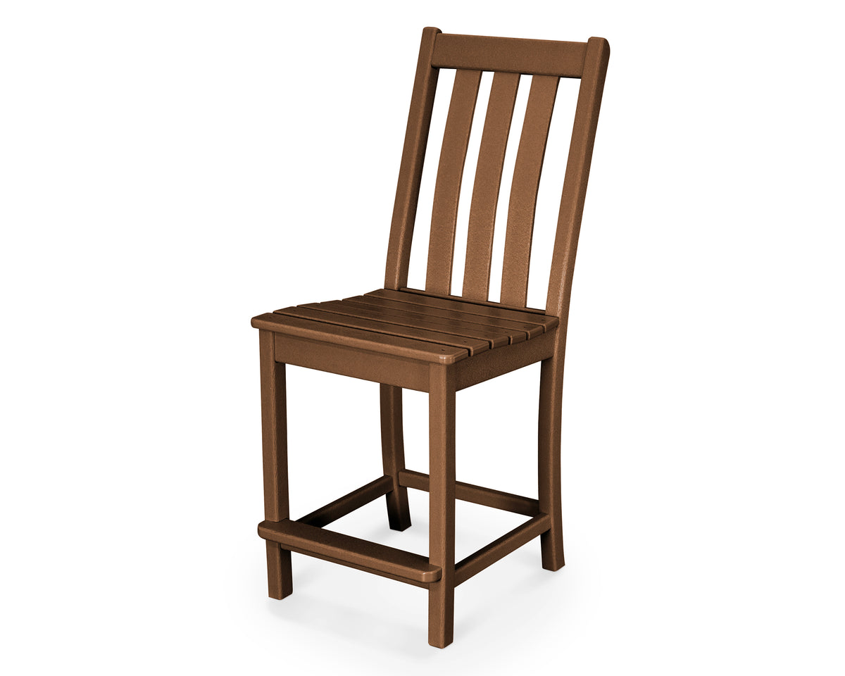 POLYWOOD Vineyard Counter Side Chair in Teak