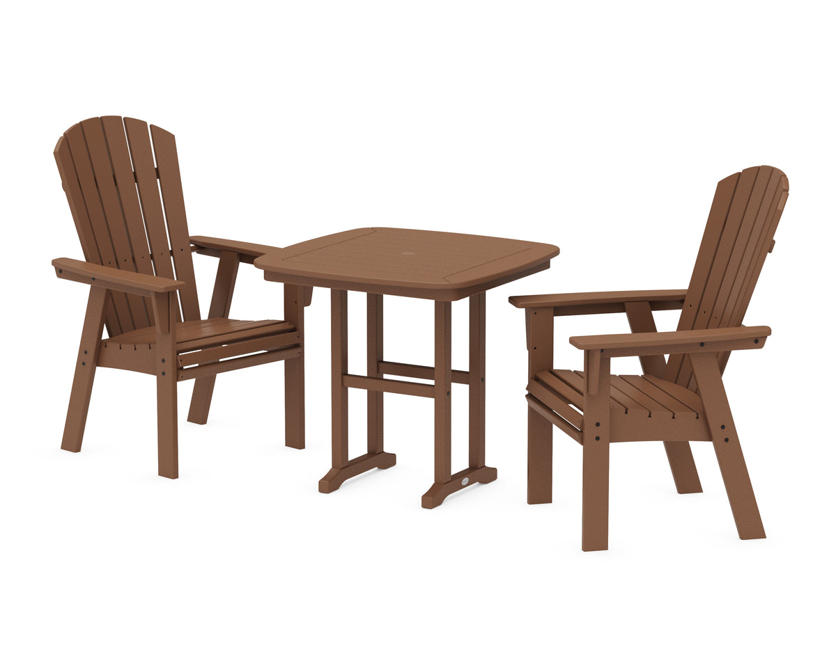 POLYWOOD Nautical Adirondack 3-Piece Dining Set in Teak