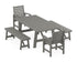 POLYWOOD Signature 5-Piece Rustic Farmhouse Dining Set with Benches in Slate Grey