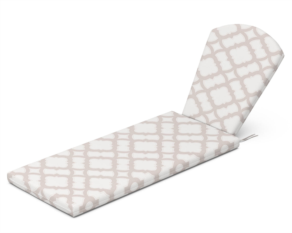 POLYWOOD Chaise Cushion in Trellis Dune Burlap