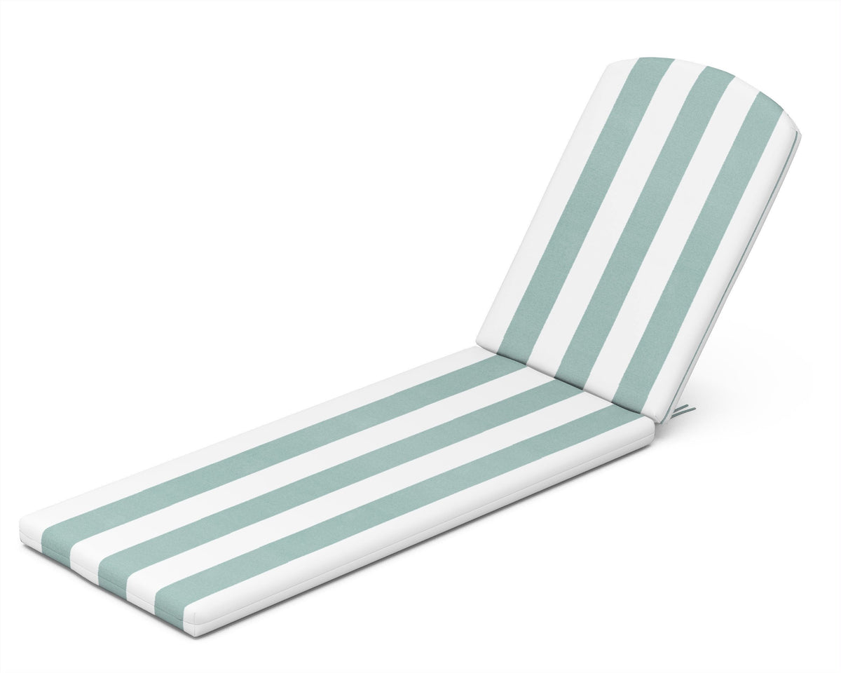 POLYWOOD Chaise Cushion in Cabana Stripe Glacier Spa