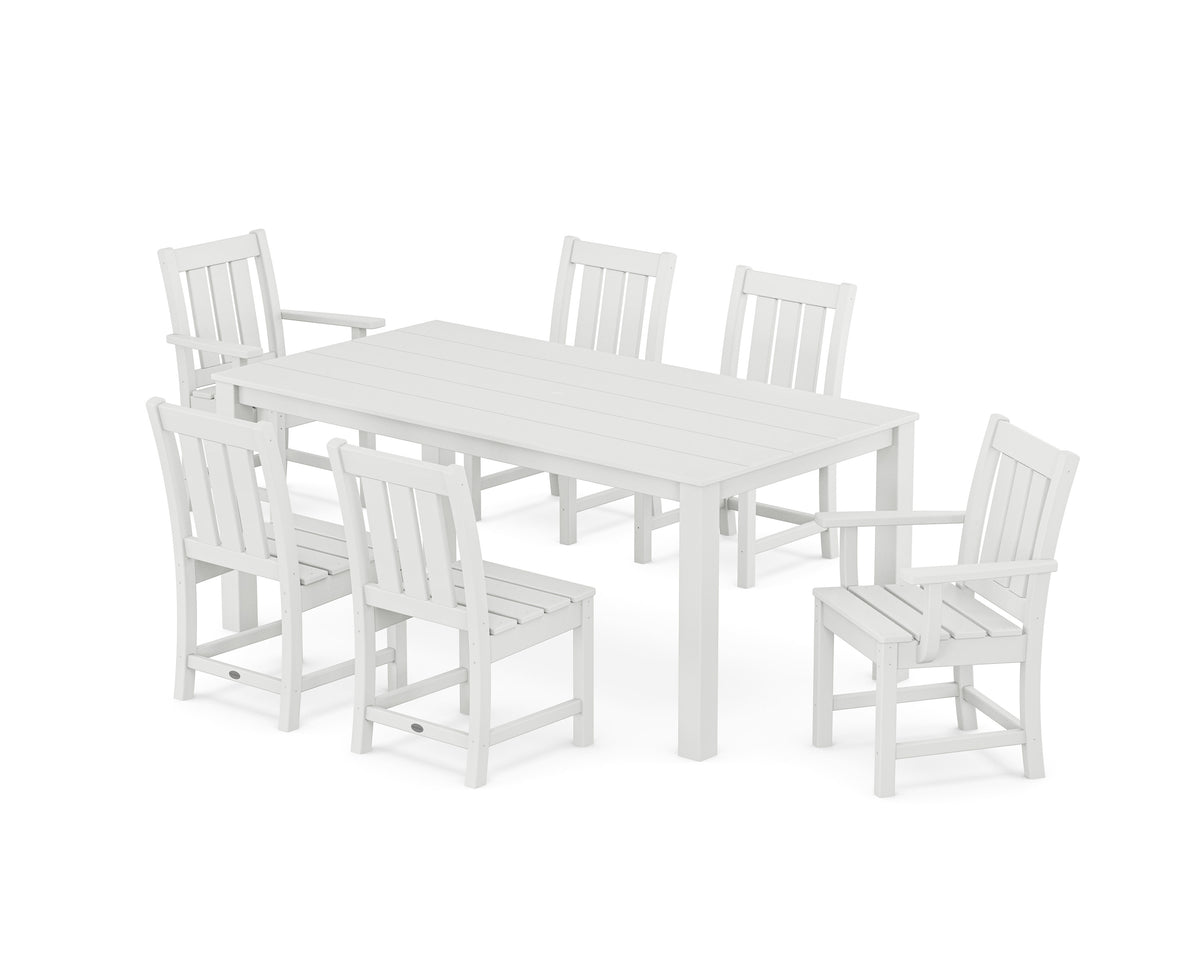 POLYWOOD Oxford 7-Piece Parsons Dining Set in White