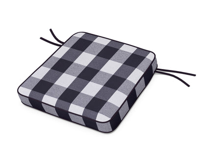 POLYWOOD Acadia Dining Arm Seat Cushion in Buffalo Plaid Navy