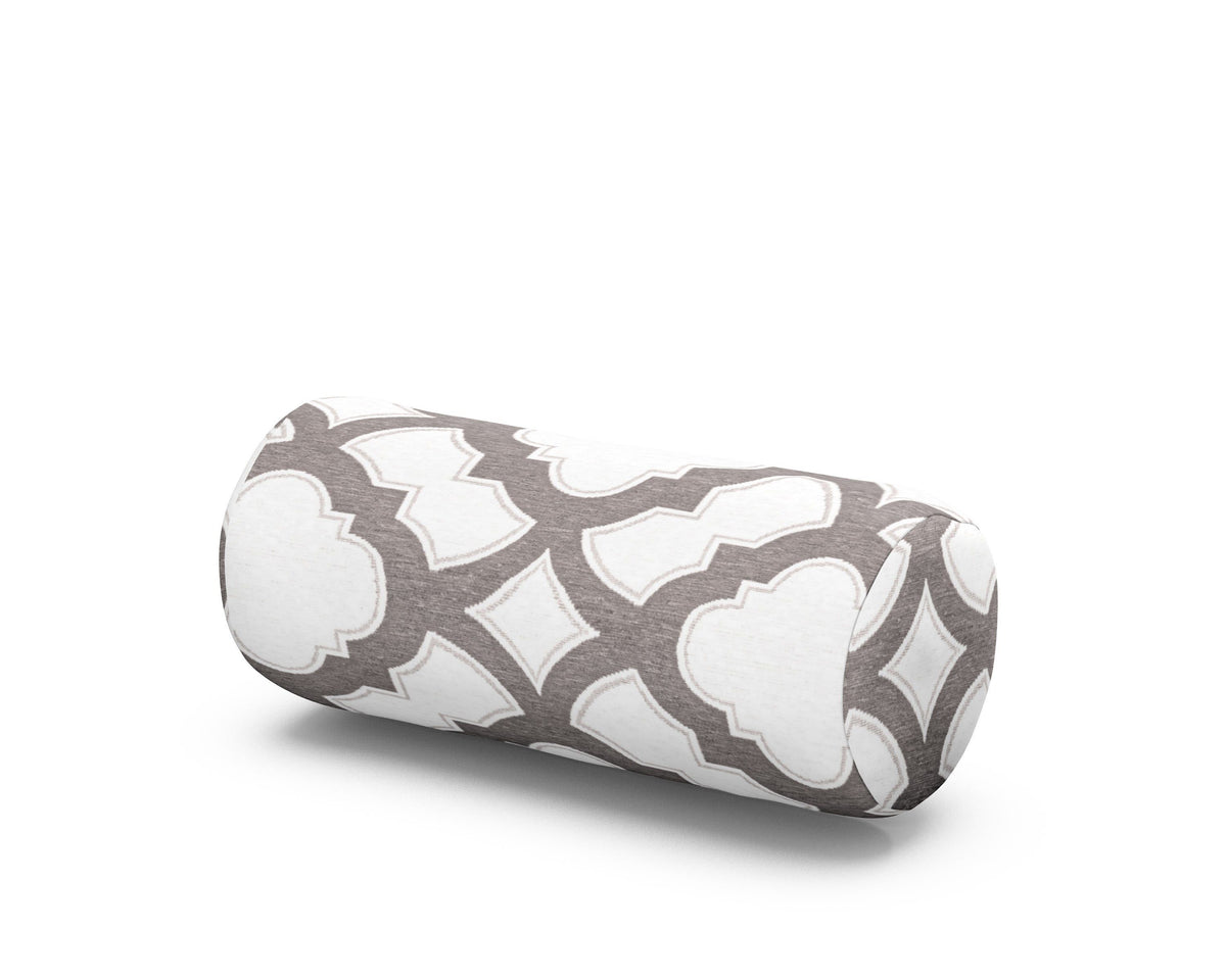 POLYWOOD Outdoor Bolster Pillow in Trellis Grey Mist