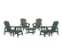 POLYWOOD Nautical Grand Upright Adirondack 9-Piece Conversation Set in Green