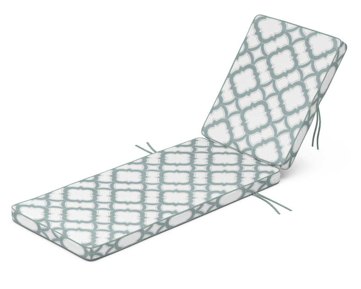 POLYWOOD Acadia Chaise Cushion in Trellis Glacier Spa
