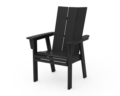 POLYWOOD Modern Curveback Adirondack Dining Chair in Black